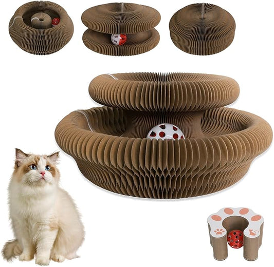 Cat Toys, Kitty Kurlz 1 PC Magic Organ Cat Scratching Board, Interactive Reversible Toys Scratcher Cardboard Kitten Pads