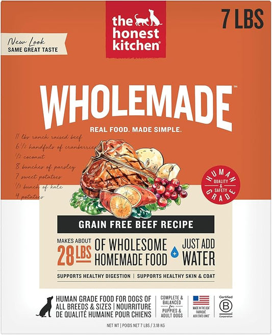 The Honest Kitchen Wholemade??Dehydrated Grain Free Beef Dog Food, 7 lb Box