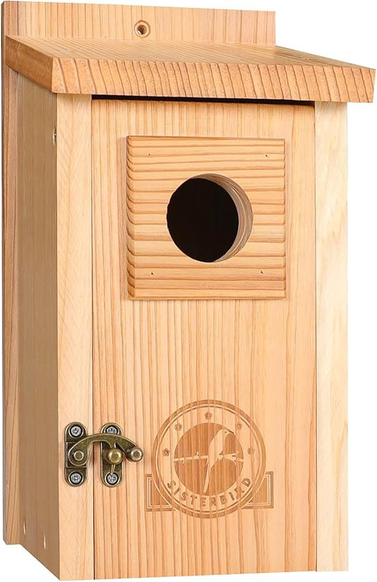 Bird Houses for Outside 1-1/2" Entrance Hole Cedar Wild BirdHouses with Wood Guard Outdoor Bluebird Wren Swallow Finch Assembly Required