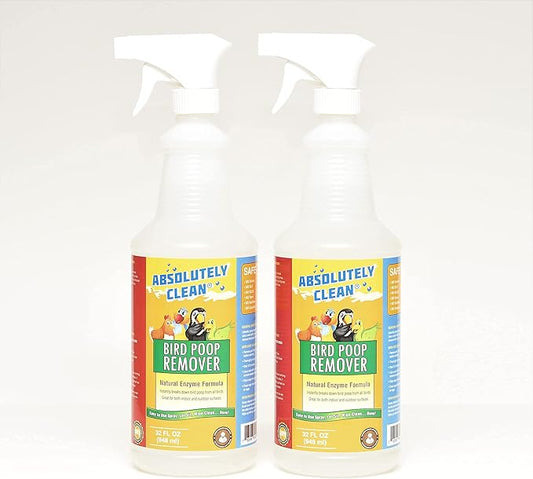 Absolutely Clean Amazing Bird Poop Remover - Just Spray/Wipe - Safely & Easily Removes Bird Messes - Use Indoor/Outdoor - Made in The USA