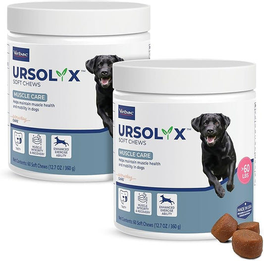 URSOLYX Soft Chews for Dogs | Muscle Health Support for Senior, Active or Recovering Dogs, Large | 120 Count 4-Month Supply