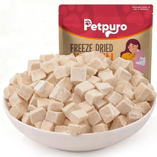 Freeze Dried Chicken Cat and Dog Treats 14.2 OZ ??Single Ingredient Chicken Meat High Protein, Bite-Sized Pet Training Snacks or Food Topper for Small Dogs Cats