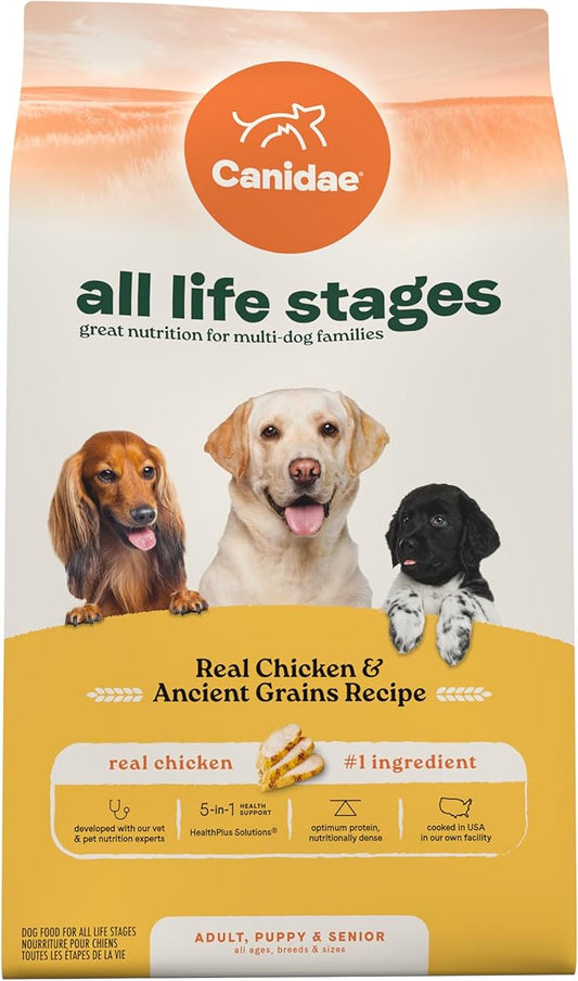 Canidae All Life Stages Real Chicken & Ancient Grains Recipe ??High Protein Premium Dry Dog Food for All Ages, Breeds, and Sizes??40 lbs.