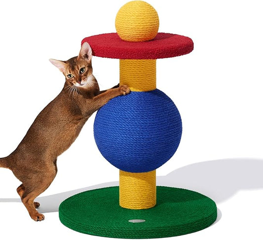 VETRESKA 25" Cat Tree, Sisal Coverd Scratching Posts with Playful Ball, Indoor Cats Furniture Activity Center for Cats Kittens