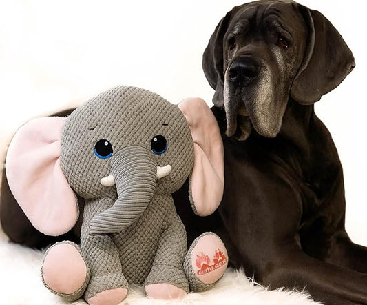 Gentle Giants Plush Elephant Dog Toy | Heavy Duty Dog Toys for Large Dogs Dog Enrichment Toys for Large Dogs | Dog Toys Without Squeakers - Grey
