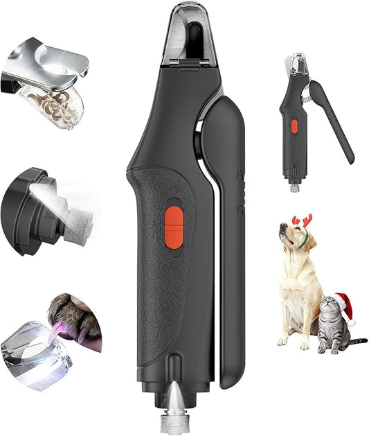 2-in-1 Cat Nail Clippers & Dog Nail Clippers Trimmers for Large Medium Small Dogs Cats Claw Trimmer Quick Sensor and Safety Guard USB Rechargeable with 2 LED Lights Dogs Nail Trimmer