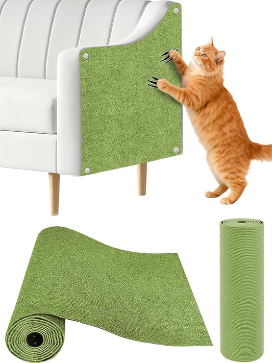 Cat Scratch Couch Furniture Protector, Adhesive Cat Scratch Pad Deterrent for Furniture, DIY Climbing Cat Scratcher Couch Protector from Cat Claws Scratching for Indoor(Green, 39.3x15.8Inch)