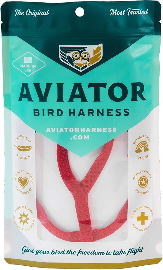 The AVIATOR Pet Bird Harness and Leash: Large Red