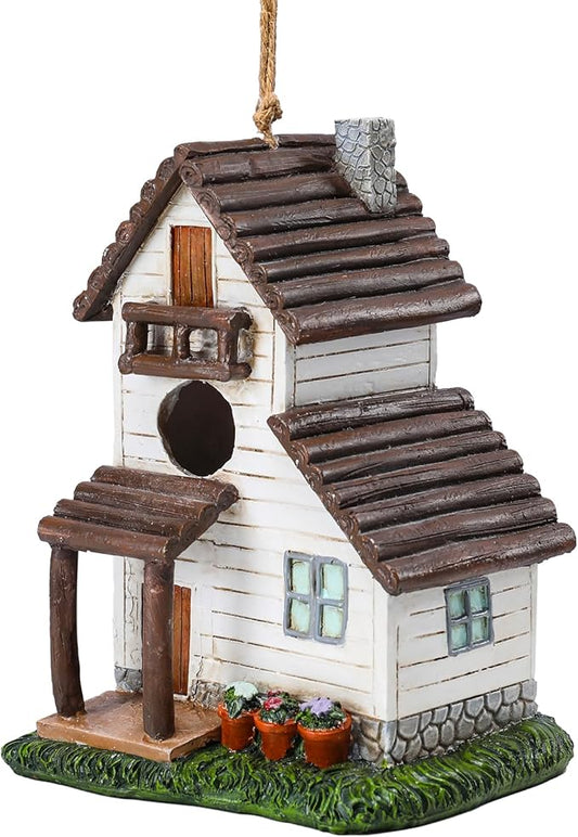 Yinns Resin Bird House for Outside, Small Birdhouses for Outdoors for Nesting, Decorative Home Bird Houses for Yard Garden Decor, Water Proof
