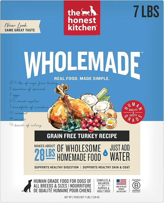 The Honest Kitchen Wholemade??Dehydrated Grain Free Turkey Dog Food, 7 lb Box