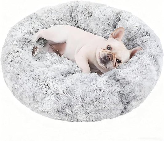 Calming Dog & Cat Bed for Extra Large Small Medium Sized Pet, Donut Washable Comfort Fluffy Warm Round Mat for Puppy Kitten, 8 Size Essentials Furniture Supplies Indoor