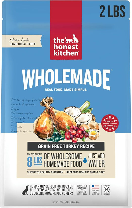 The Honest Kitchen Wholemade??Dehydrated Grain Free Turkey Dog Food, 2 lb Bag
