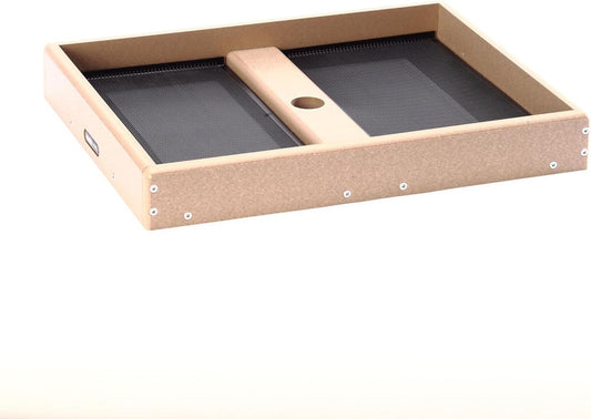 Birds Choice SNSC Platform Feeder, Recycled Pole Mount Seed Catcher Platform w/ Two Removable Seed Trays, Medium, Taupe