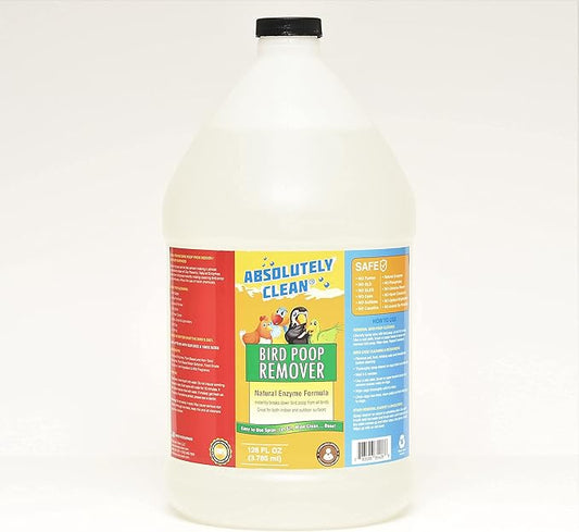 Absolutely Clean Amazing Bird Poop Remover - Just Spray/Wipe - Safely & Easily Removes Bird Messes - Use Indoor/Outdoor - Made in The USA