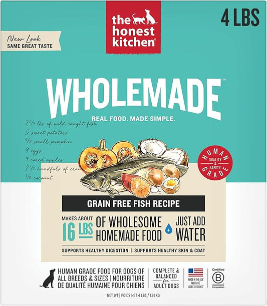 The Honest Kitchen Wholemade??Dehydrated Grain Free Fish Dog Food, 4 lb Box
