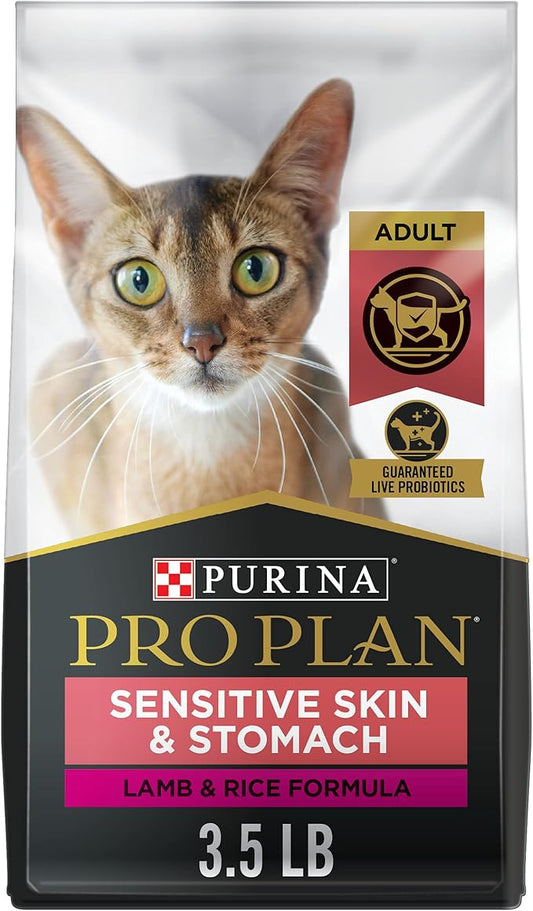Purina Pro Plan Sensitive Skin and Stomach Dry Cat Food Lamb and Rice Formula - 3.5 lb.