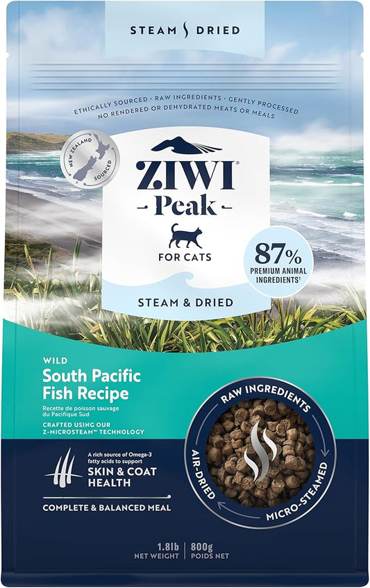 ZIWI Peak Steam & Dried Cat Food ??Wild South Pacific Fish - High Protein, Skin & Coat Health, Low Carb, for All Life Stages (28.8oz)