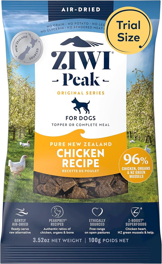 ZIWI Peak Air-Dried Dog Food ??Chicken - All Natural, High Protein, Grain Free, Limited Ingredient w/Superfoods (3.5oz)