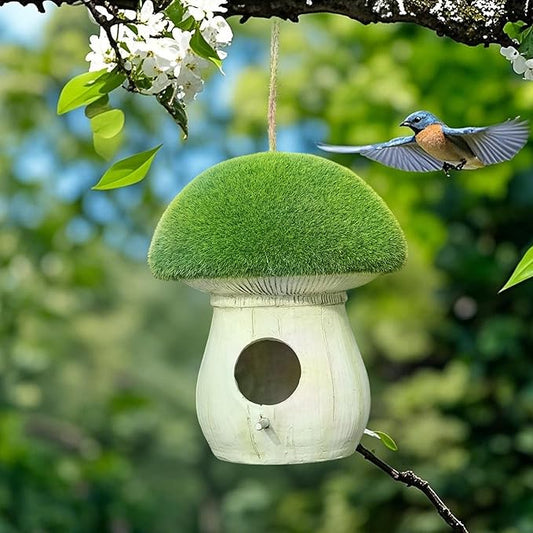 Topadorn Bird Houses for Outside Patio Garden Decorative, Hanging Birdhouse for Blue Bird, Sparrow, Chickadee