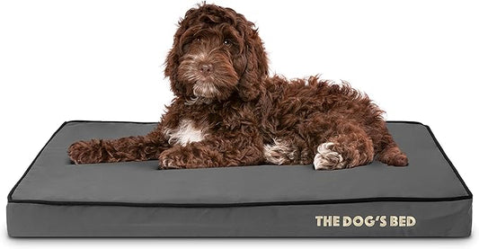 The Dog?™s Bed Orthopedic Memory Foam Dog Bed, Medium Grey & Black, Waterproof, Supportive Dog Bed with Replaceable Covers, Veterinary Approved