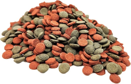 Aquatic Foods Inc. 8mm - 1/3" Brine Shrimp/Red Algae Color Enhancing & Spirulina/Green Algae Sinking Wafer Mix for Shrimp, Snails, Plecos, Catfish. Bottom and All Tropical Fish...WL 2-lbs Med Jar