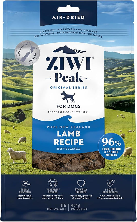 ZIWI Peak Air-Dried Dog Food ??Lamb - All Natural, High Protein, Grain Free, Limited Ingredient w/ Superfoods (16oz)