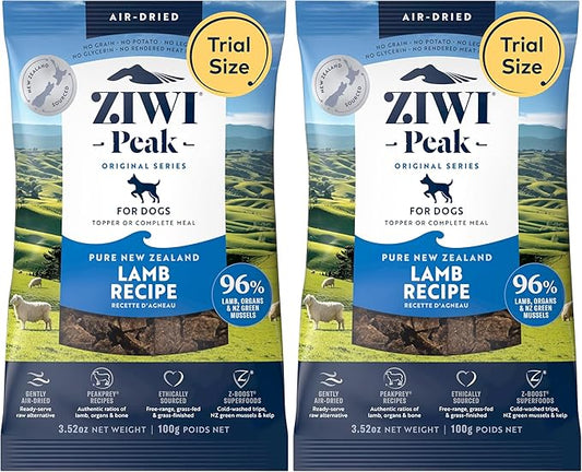 ZIWI Peak Air-Dried Dog Food ??Lamb - All Natural, High Protein, Grain Free, Limited Ingredient w/Superfoods (3.5oz) (Pack of 2)