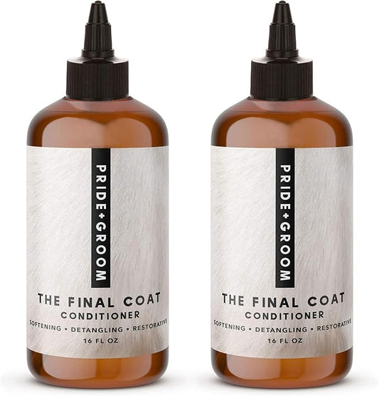 Pride and Groom The Final Coat | Grooming Conditioner That Extends The Life of a Groom | Tearless All Natural Ingredients That Untangle, Nourish, and Add Shine for All Dogs ??16oz (Pack of 2)