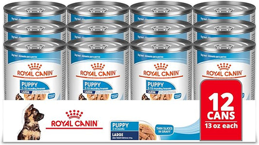 Royal Canin Size Health Nutrition Large Puppy Thin Slices in Gravy Wet Dog Food, 13 oz can (12-count)