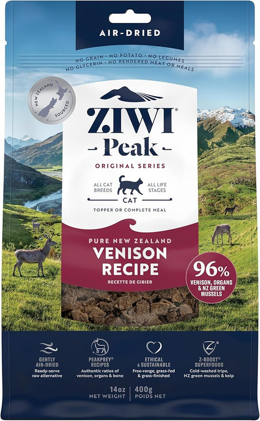 ZIWI Peak Air-Dried Cat Food ??Venison - All Natural, High Protein, Grain Free, Limited Ingredient w/ Superfoods (14oz)