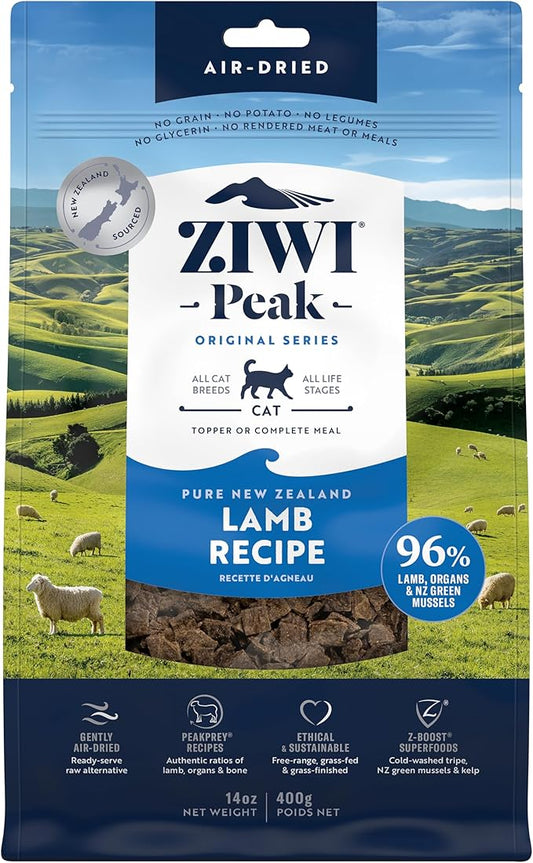 ZIWI Peak Air-Dried Cat Food ??Lamb - All Natural, High Protein, Grain Free, Limited Ingredient w/ Superfoods (14oz)