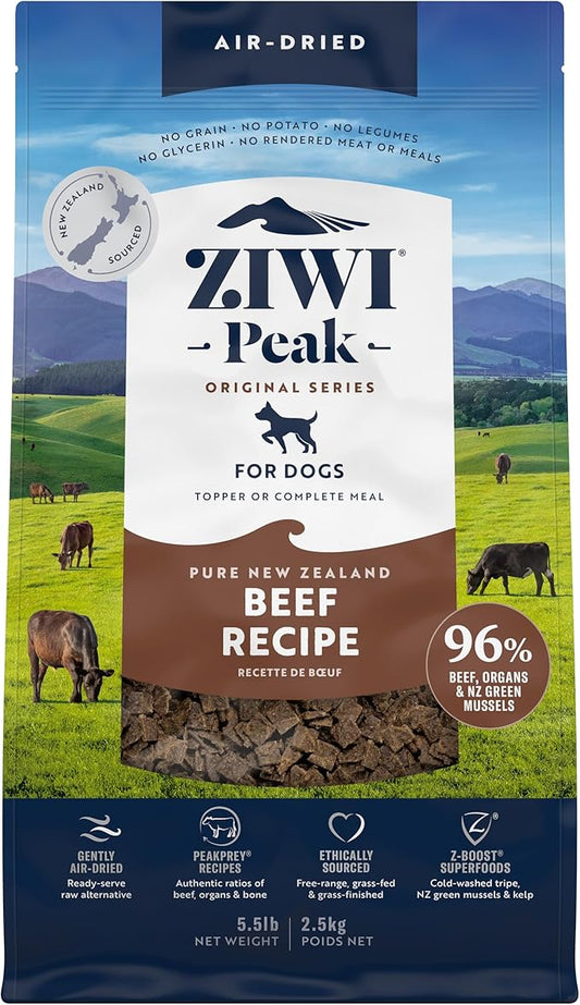 ZIWI Peak Air-Dried Dog Food ??Beef - All Natural, High Protein, Grain Free, Limited Ingredient w/ Superfoods (88oz)
