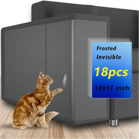 Cat Scratch Furniture Protector, 18PCS, Frosted, Large Area Coverage, Easy to Install, BPA-free, Environmentally Friendly