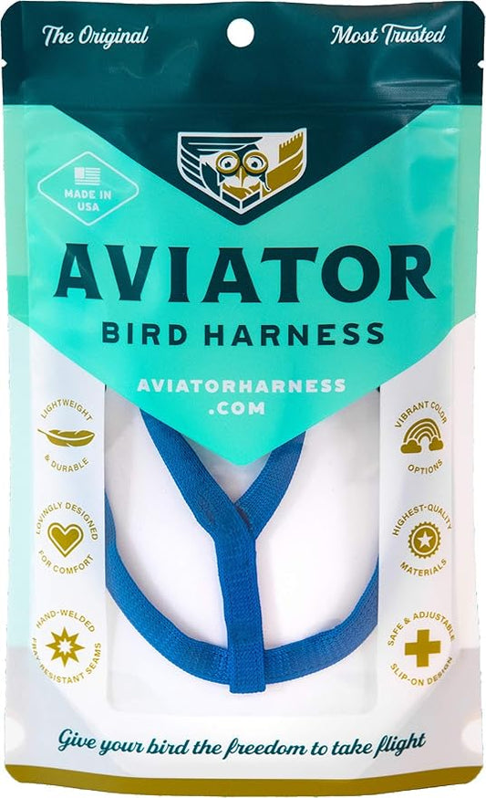 The AVIATOR Pet Bird Harness and Leash: Mini Blue