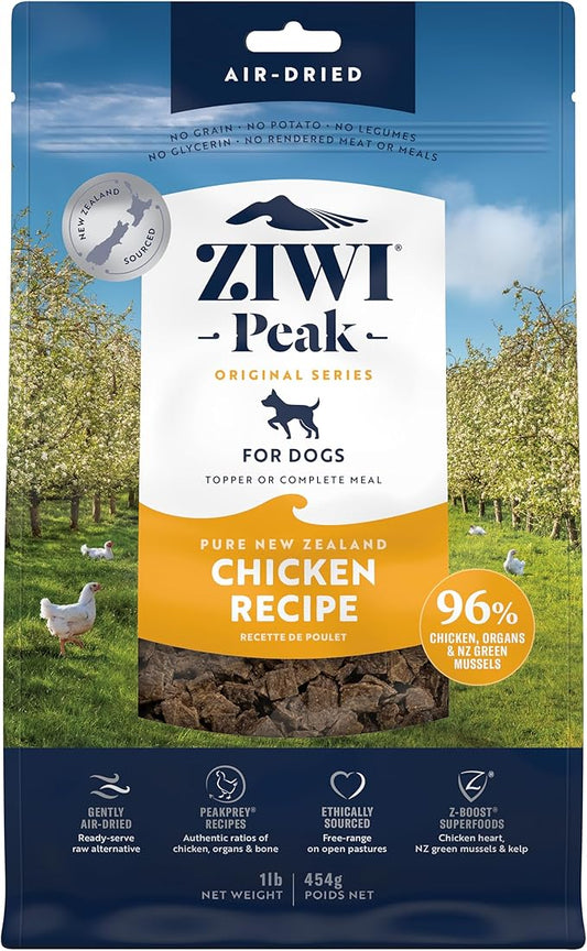 ZIWI Peak Air-Dried Dog Food ??Chicken - All Natural, High Protein, Grain Free, Limited Ingredient w/ Superfoods (16oz)