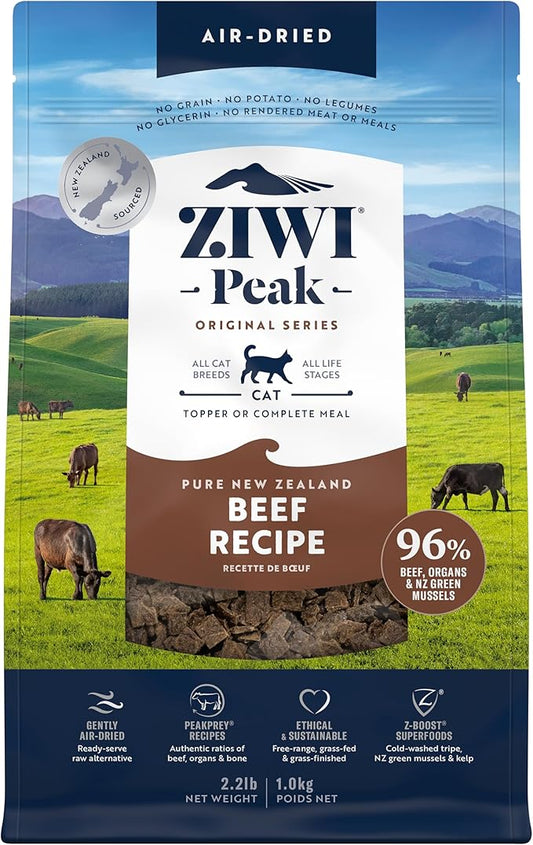 ZIWI Peak Air-Dried Cat Food ??Beef - All Natural, High Protein, Grain Free, Limited Ingredient w/ Superfoods (35.2oz)