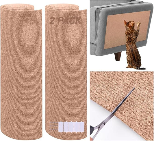 2 Pack Cat Scratch Furniture Protector Trimmable DIY Climbing Scratching for Indoor Couch Protector from Cat Claws, Walls and Tower Replacement (Beige, 15.7'' x 23.6'')