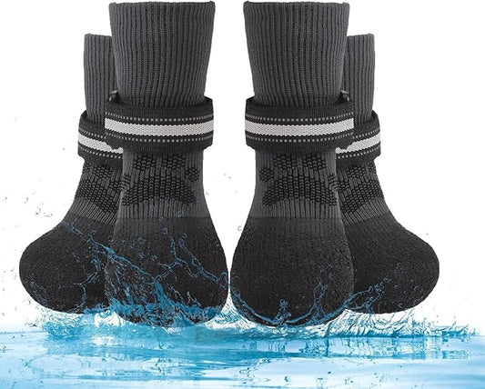 BINGPET Dog Socks to Prevent Licking Paws for Hardwood Floors Anti Slip,Waterproof Dog Shoes for Cold/Hot Pavement,Traction Control Dog Boots & Paw Protectors for Puppy Small Medium Large Senior Dogs
