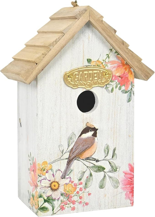 Wooden Humming Bird Houses for Outside Hanging Birdhouses for Outdoors Unique Bird Nest for Hummingbird, Bluebird, Wren, Chickadee, Sparrow, Decorative Garden Bird House for Bird Lover