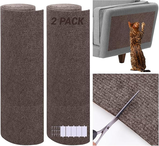 2 Pack Cat Scratch Furniture Protector Trimmable DIY Climbing Scratching for Indoor Couch Protector from Cat Claws, Walls and Tower Replacement (Brown, 15.7?™â€?x 78.7'')