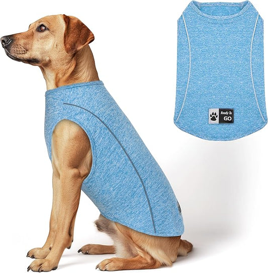 KYEESE Dog Shirt Quick Dry Soft Breathable Medium Dog T-Shirt with Reflective Stripe Lightweight Tank Top Summer Sun Protection Sleeveless Vest Pet Apparel