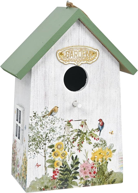 Wooden Humming Bird Houses for Outside Hanging Birdhouses for Outdoors Unique Bird Nest for Hummingbird, Bluebird, Wren, Chickadee, Sparrow, Decorative Garden Bird House for Bird Lover