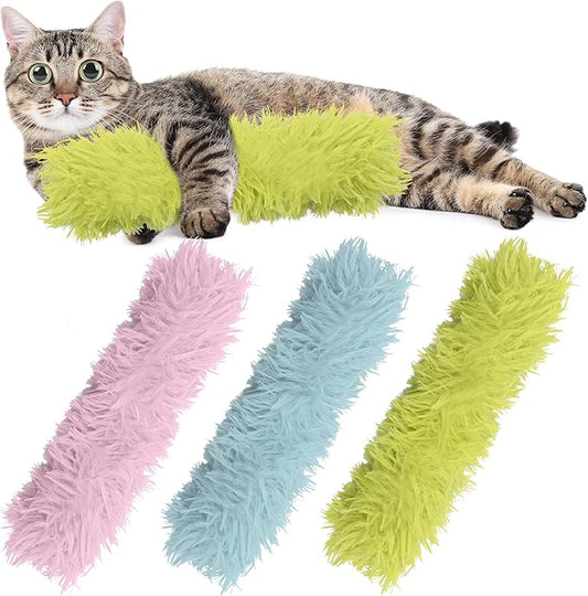 3 Pack Soft and Durable Cat Pillows, Rich Color Catnip Toys - Indoor Interactive Cat Kicker Toys for Cats (Green Set)