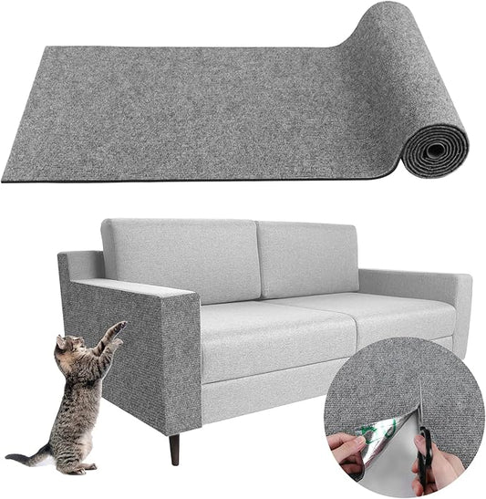 Climbing Cat Scratcher Mat Trimmable Cat Scratching Post Carpet 157.4?™’x15.8?™â€?Self Adhesive Carpet Mat Pad Replacement for Cat Tree Shelves Post Couch Wall Furniture Steps DIY Protector (Light Gray)