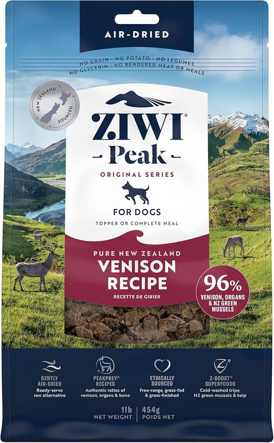 ZIWI Peak Air-Dried Dog Food ??Venison - All Natural, High Protein, Grain Free, Limited Ingredient w/ Superfoods (16oz)