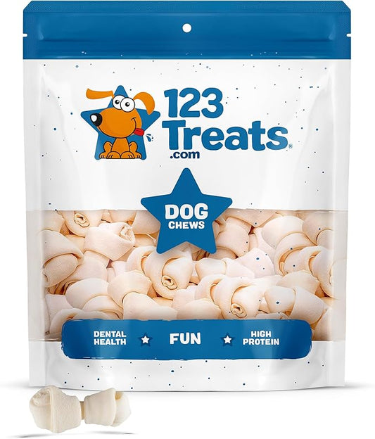 Dog Rawhide Chews Bones for Small Dogs 2-3" Inches (50 Count) 100% Natural USA Made from Natural Grass Fed Cattle | Premium Raw Hides Bulk Treats