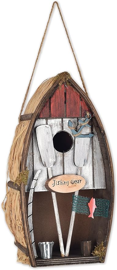 Sunset Vista Designs Welcome to The Woods Decorative Birdhouse, Rowboat
