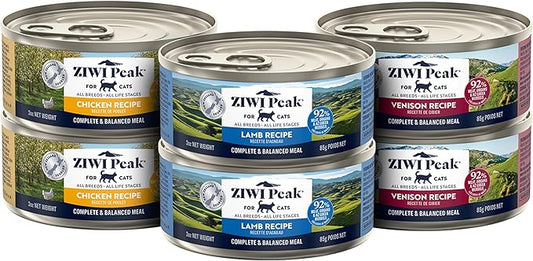 ZIWI Peak Wet Cat Food Variety Pack - Venison, Chicken, and Lamb, 6 Pack (3oz Each)