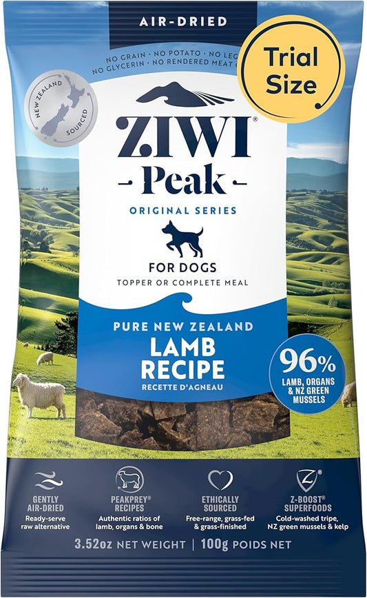 ZIWI Peak Air-Dried Dog Food ??Lamb - All Natural, High Protein, Grain Free, Limited Ingredient w/Superfoods (3.5oz)
