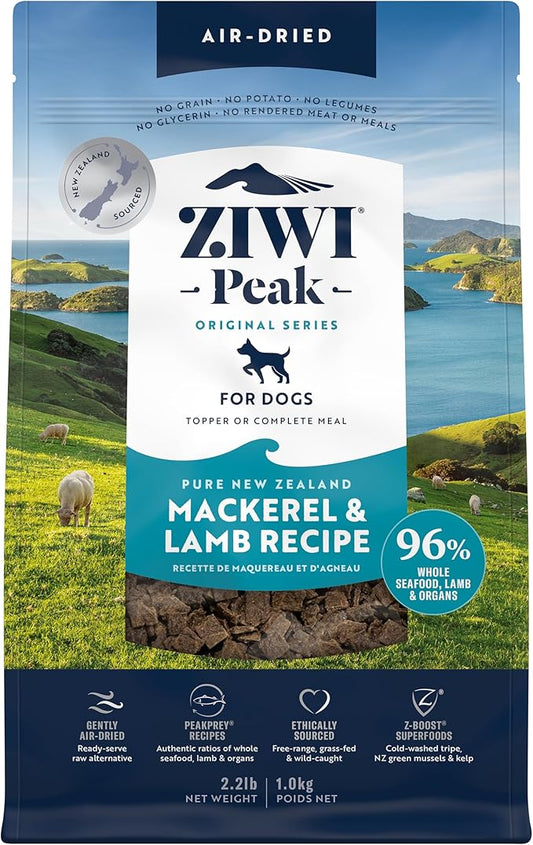 ZIWI Peak Air-Dried Dog Food ??Mackerel & Lamb - All Natural, High Protein, Grain Free, Limited Ingredient w/ Superfoods (35.2oz)